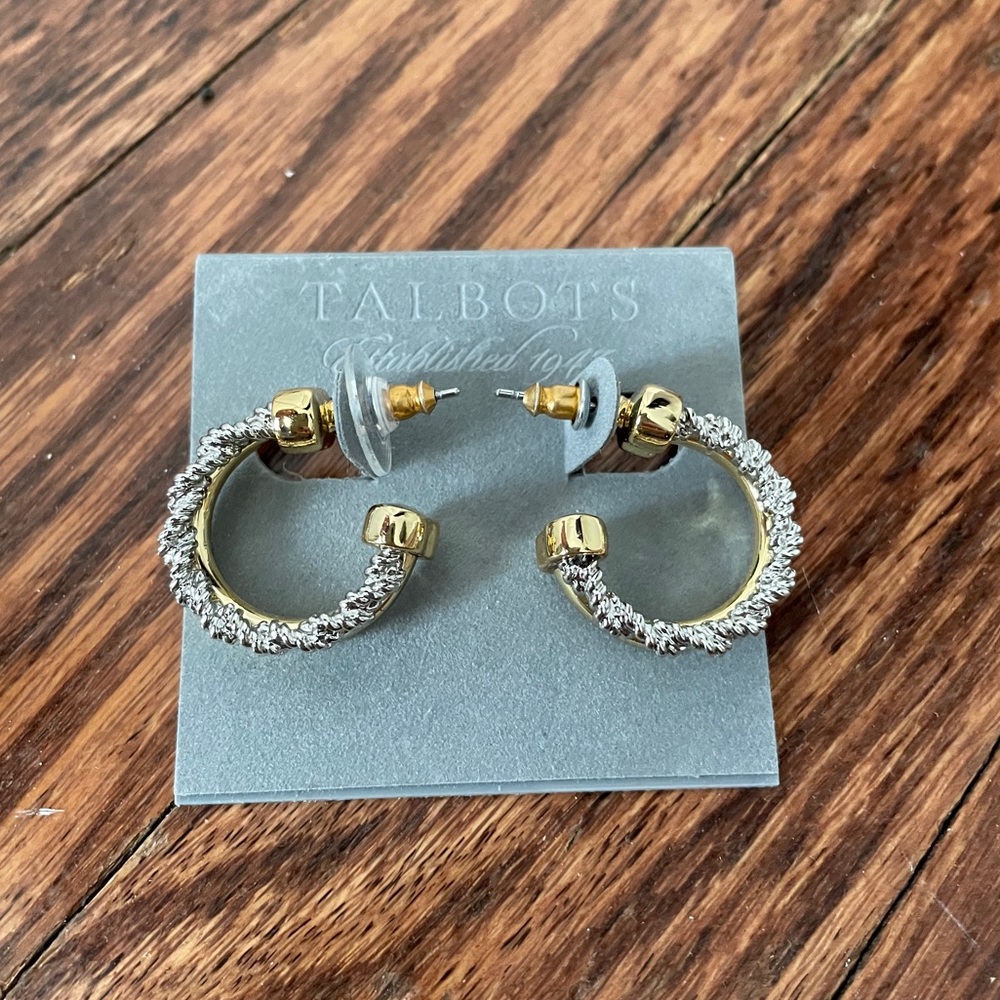 Silver & Gold mini-hoop earrings